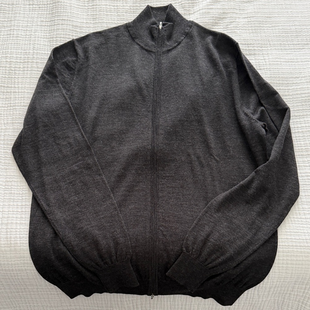 Suitsupply Charcoal Full-Zip Men's Sweater